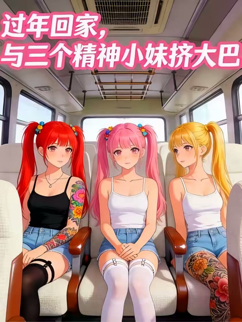 过年回家，与三个精神小妹挤大巴封面